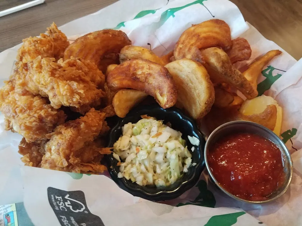 Fried Shrimp and Sidewinder Fries