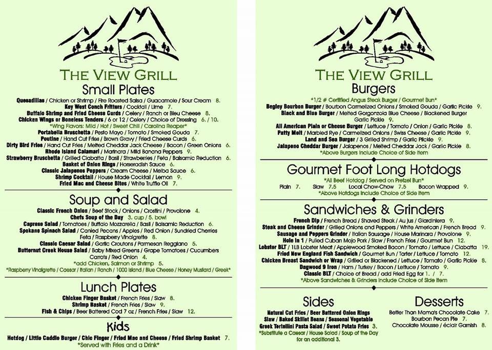 The View Grill Menu image 3